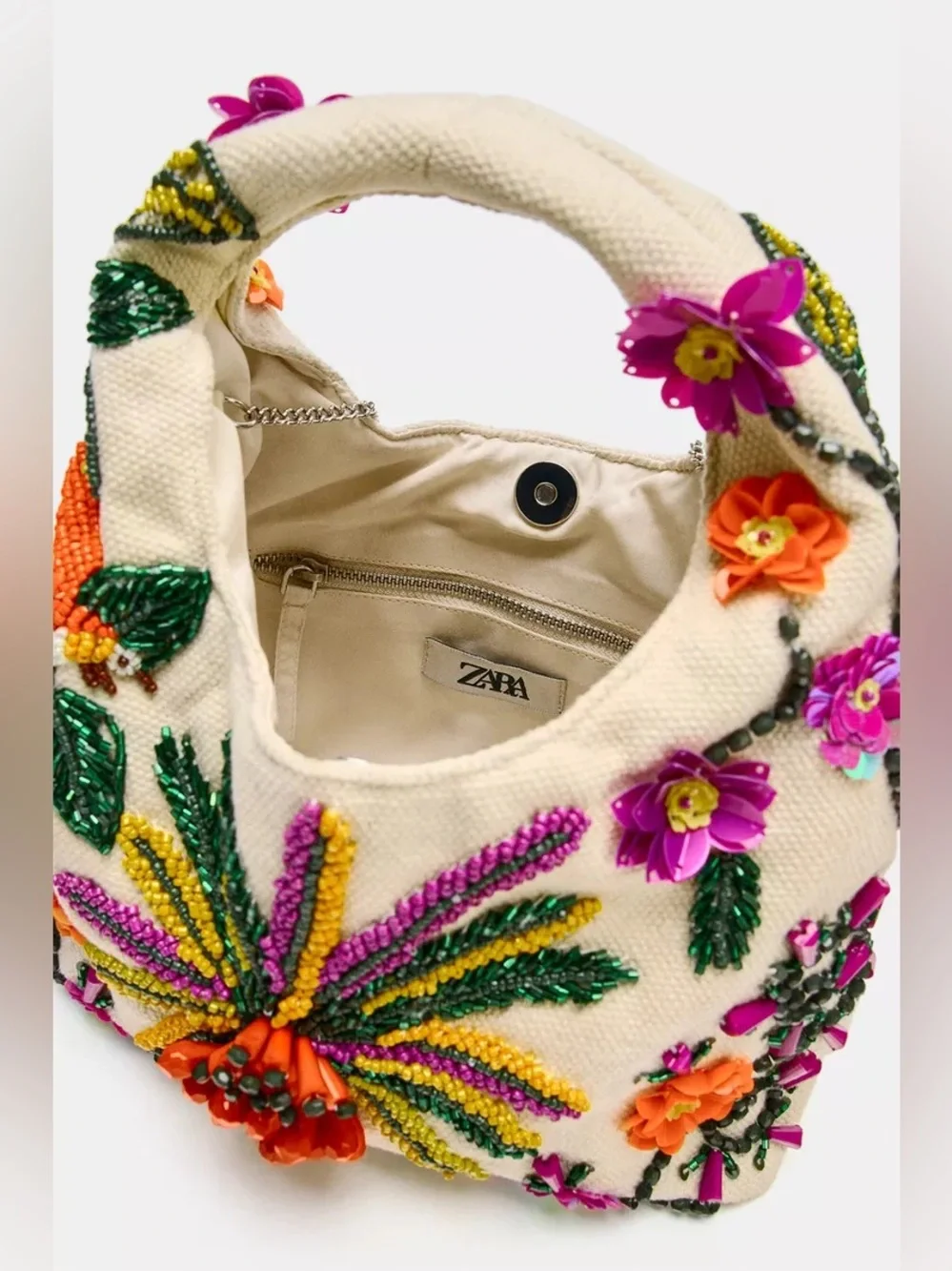 ZARA BEADED PRINTED BAG